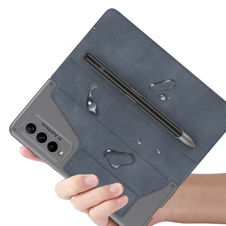 For Samsung Galaxy Z Fold4 GKK Armor Flip Leather Phone Case with Pen Slots(Grey) - Galaxy Z Fold4 5G Cases by GKK | Online Shopping South Africa | PMC TechLife
