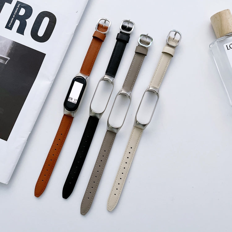 For Xiaomi Mi Band 7 Genuine Leather Watch Band(Grey) - free shipping - PMC TechLife - Order now!
