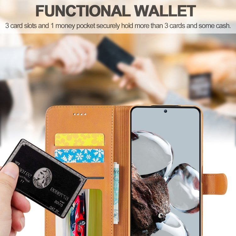 For Xiaomi 12T / 12T Pro LC.IMEEKE Calf Texture Leather Phone Case(Yellow) - free shipping - PMC TechLife - Order now!