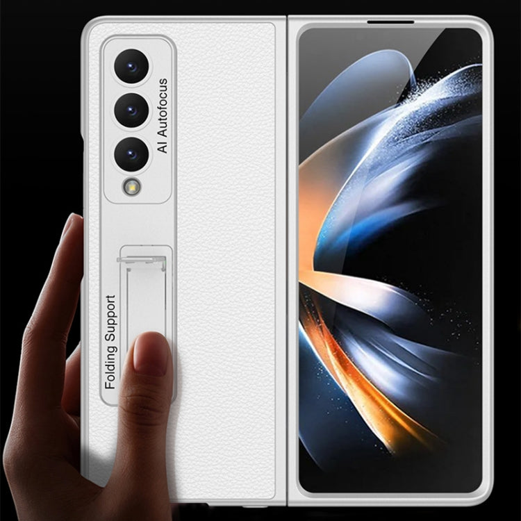 For Samsung Galaxy Z Fold4 GKK Ultra-thin Plain Leather Full Phone Case with Stand(Cross Texture) - free shipping - PMC TechLife - Order now!