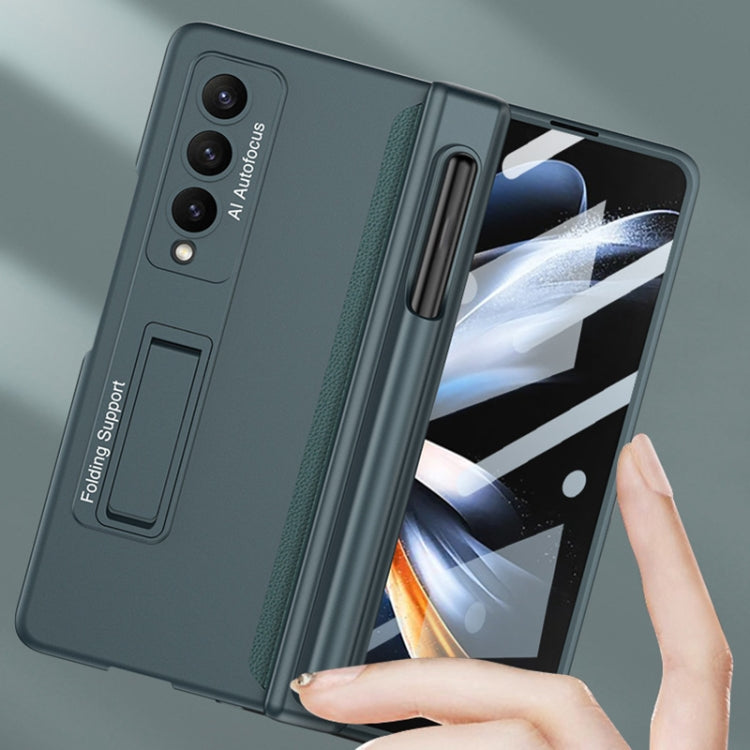 For Samsung Galaxy Z Fold4 GKK Magnetic Hinge Flip Phone Case with Pen Holder & Holder(Green) - free shipping - PMC TechLife - Order now!
