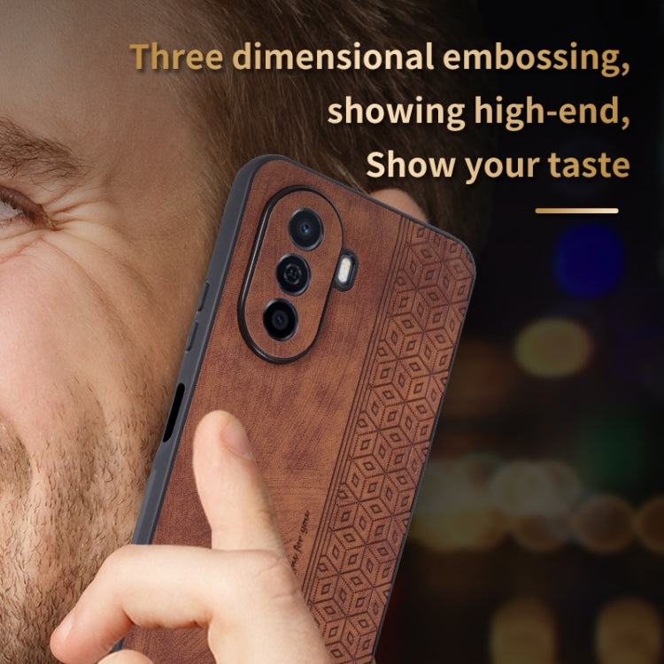 For Huawei Enjoy 50 / nova Y70 AZNS 3D Embossed Skin Feel Phone Case(Brown) - Huawei Cases by AZNS | Online Shopping South Africa | PMC TechLife | Buy Now Pay Later Mobicred