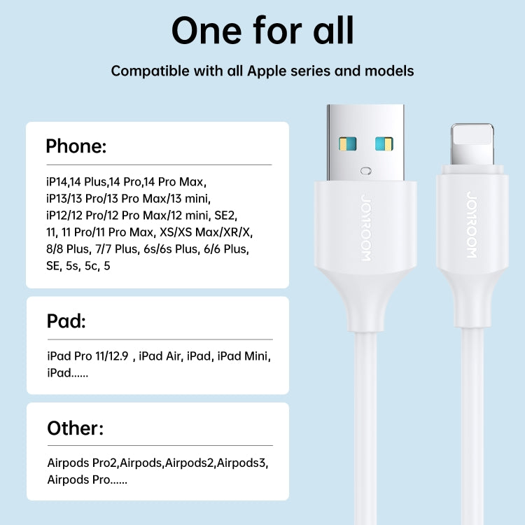 JOYROOM S-UL012A9 2.4A USB to 8 Pin Fast Charging Data Cable, Length:0.25m(Black) - Normal Style Cable by JOYROOM | Online Shopping South Africa | PMC TechLife