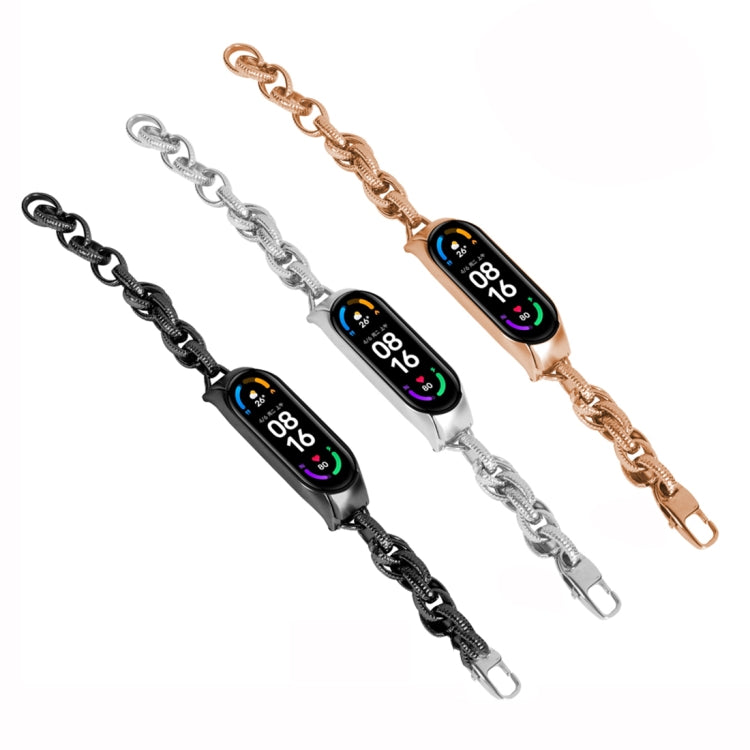 For Xiaomi Mi Band 5 / 6 Corrugated Twist Chain Metal Watch Band(Silver) - free shipping - PMC TechLife - Order now!