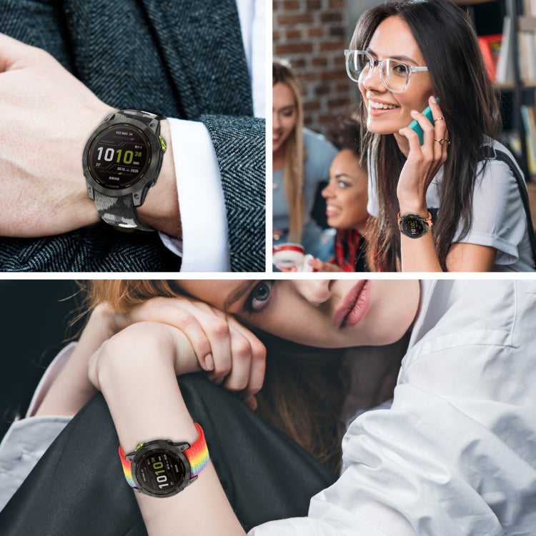 Compatible with Garmin Fenix 7X Hook And Loop Fastener Nylon Watch Band(Red) - Watch Bands by PMC TechLife | Online Shopping South Africa | PMC TechLife | Buy Now Pay Later Mobicred