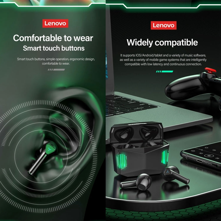 Lenovo GM5 TWS Bluetooth Wireless Sports Waterproof Noise Reduction Gaming Earphone with Mic(White) - TWS Earphone by Lenovo | Online Shopping South Africa | PMC TechLife | Buy Now Pay Later Mobicred