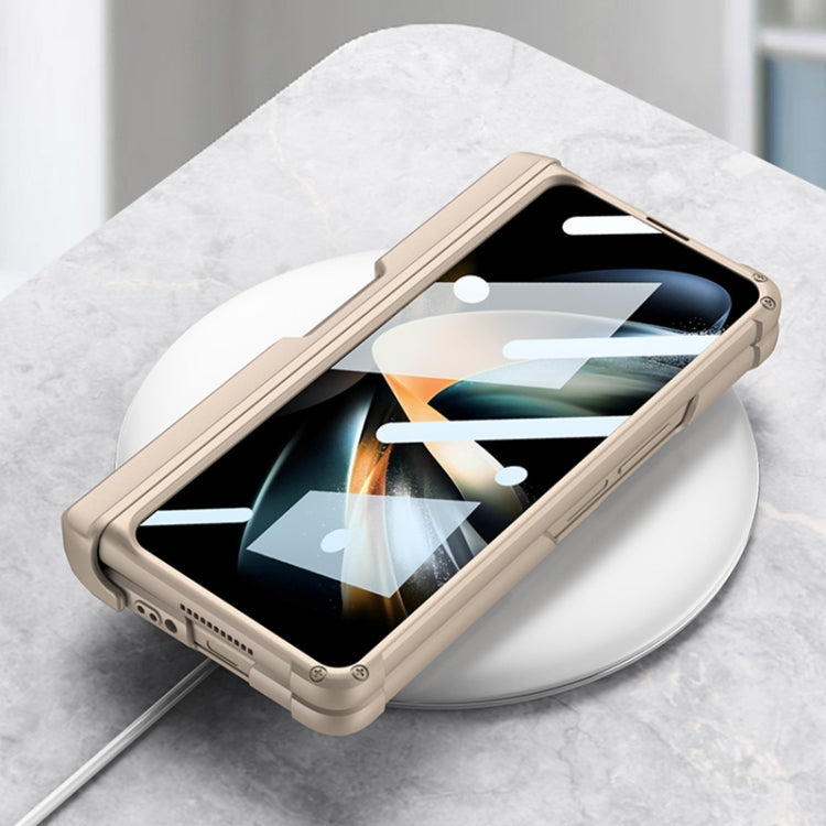 For Samsung Galaxy Z Fold4 GKK Integrated Magnetic Folding Armor Shell with Push Pen Case(Silver) - Galaxy Z Fold4 5G Cases by GKK | Online Shopping South Africa | PMC TechLife | Buy Now Pay Later Mobicred