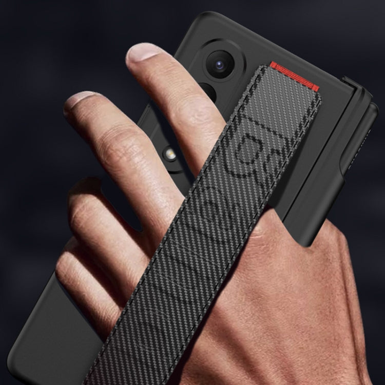 For Samsung Galaxy Z Fold4 GKK Integrated Magnetic Folding Hinge Phone Case with Wrist Strap & Pen Holder(Black) - Galaxy Z Fold4 5G Cases by GKK | Online Shopping South Africa | PMC TechLife | Buy Now Pay Later Mobicred