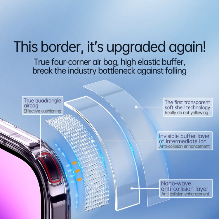 For iPhone 14 Pro SULADA Crystal Steel Series TPU Transparent Phone Case(Black) - iPhone 14 Pro Cases by SULADA | Online Shopping South Africa | PMC TechLife | Buy Now Pay Later Mobicred