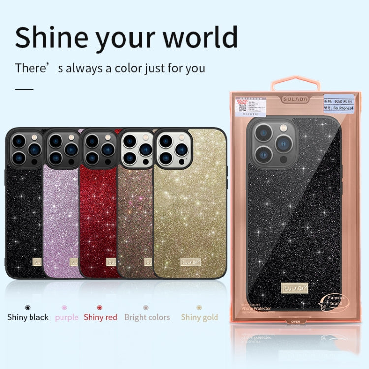 For iPhone 14 Pro Max SULADA PC+TPU Leather Glitter Phone Case(Black) - free shipping - PMC TechLife - Order now!