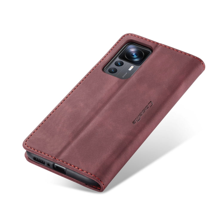 For Xiaomi 12T / 12T Pro CaseMe 013 Multifunctional Horizontal Flip Leather Phone Case(Wine Red) - free shipping - PMC TechLife - Order now!