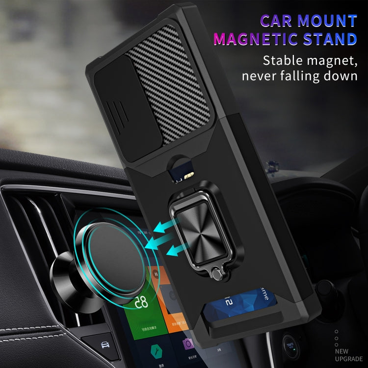 For Samsung Galaxy S23 Ultra 5G Sliding Camshield Phone Case with Ring Holder & Card Slot(Black) - free shipping - PMC TechLife - Order now!