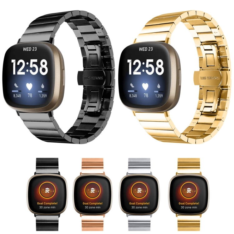 For Fitbit Versa 4 / Sense 2 Universal Butterfly Buckle Metal Watch Band(Gold) - free shipping - PMC TechLife - Order now!