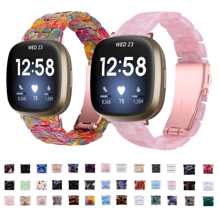 For Fitbit Versa 4 / Sense 2 Universal Resin Watch Band(Black Pink Flower) - free shipping - PMC TechLife - Order now!