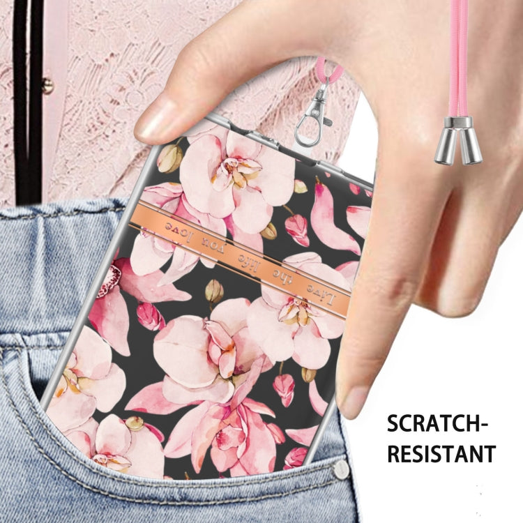 For Samsung Galaxy A14 5G Flowers and Plants Series IMD TPU Phone Case with Lanyard(Purple Begonia) - free shipping - PMC TechLife - Order now!