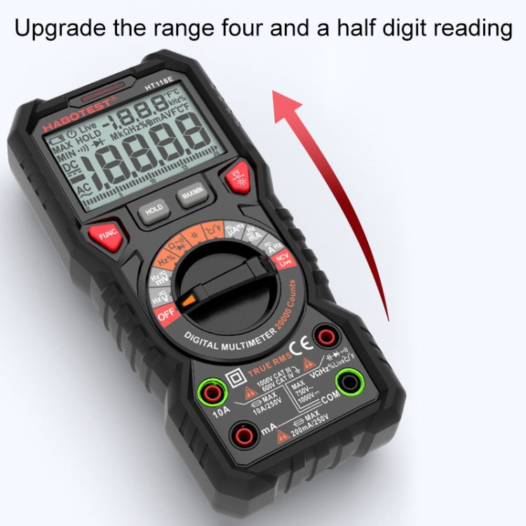 HABOTEST HT118E Handheld High-precision Full Gear Fire Prevention Digital Multimeter - free shipping - PMC TechLife - Order now!