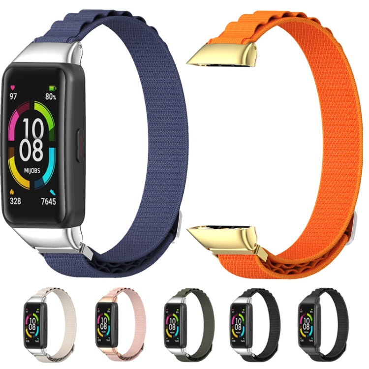 For Huawei Band 6 / Honor Band 6 / 7 MIJOBS Nylon Breathable Watch Band(Army Green Silver) - free shipping - PMC TechLife - Order now!