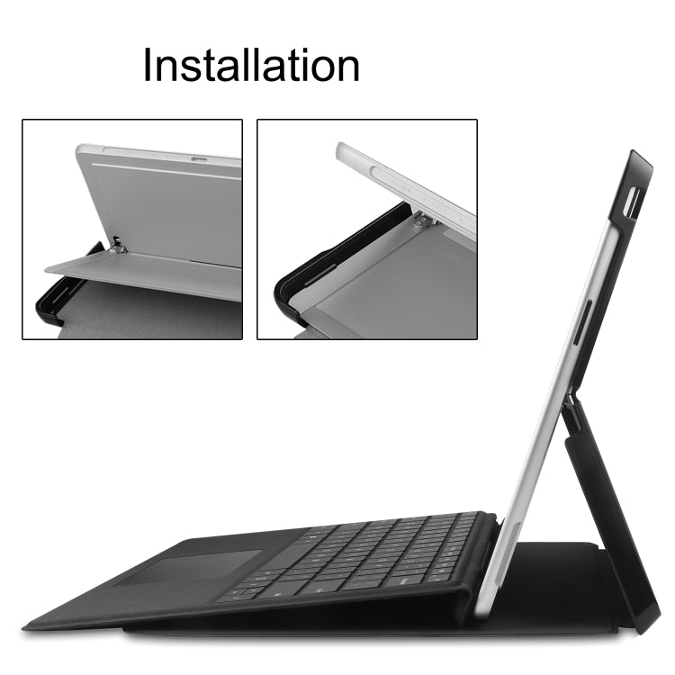 For Microsoft Surface Pro 9 Custer Pure Color Holder Leather Tablet Case(Black) - free shipping - PMC TechLife - Order now!
