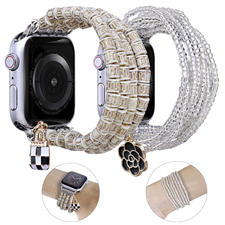Multi-row Beads Watch Band For Apple Watch Ultra 49mm&Watch Ultra 2 49mm / Series 9&8&7 45mm / SE 3&SE 2&6&SE&5&4 44mm / 3&2&1 42mm(Vintage Barrel Beads) - free shipping - PMC TechLife - Order now!