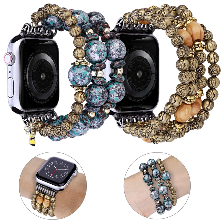 Rose Beads Watch Band For Apple Watch Series 9&8&7 41mm / SE 3&SE 2&6&SE&5&4 40mm / 3&2&1 38mm(Rose Beads Bee) - free shipping - PMC TechLife - Order now!