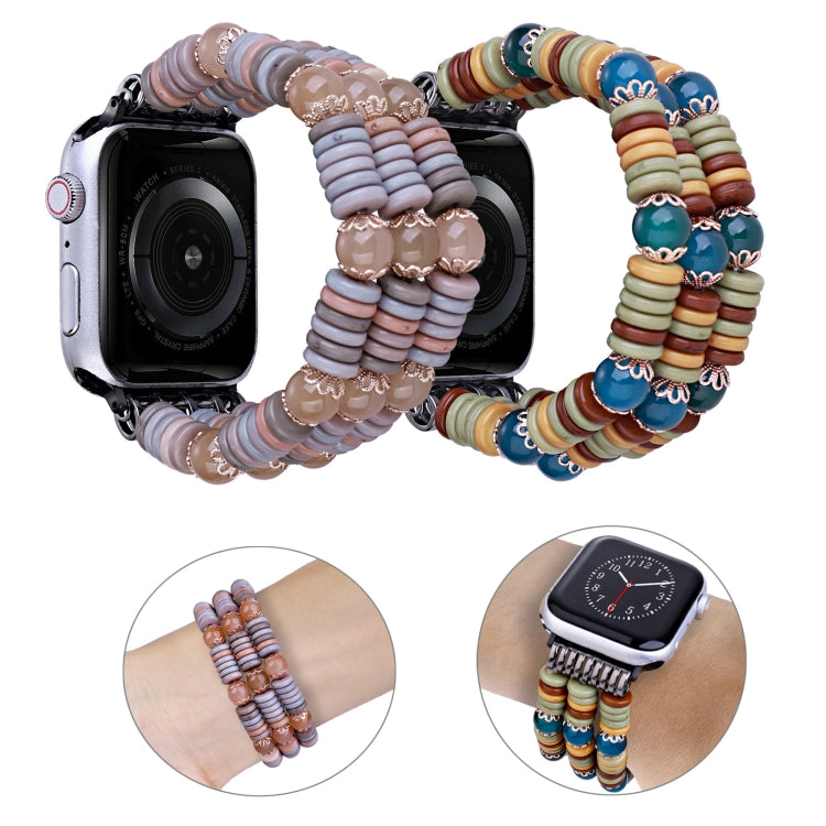 Pieces Beads Watch Band For Apple Watch Ultra 49mm&Watch Ultra 2 49mm / Series 9&8&7 45mm / SE 3&SE 2&6&SE&5&4 44mm / 3&2&1 42mm(Light Coffee) - free shipping - PMC TechLife - Order now!