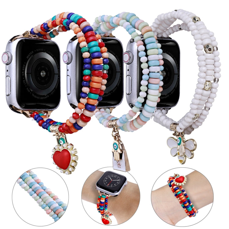 3-row Beads Watch Band For Apple Watch Ultra 49mm&Watch Ultra 2 49mm / Series 9&8&7 45mm / SE 3&SE 2&6&SE&5&4 44mm / 3&2&1 42mm(Pink) - free shipping - PMC TechLife - Order now!
