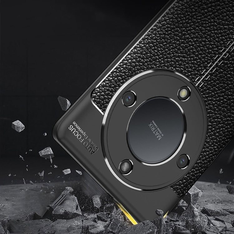 For Honor X9a Litchi Texture Shockproof TPU Phone Case(Black) - Honor Cases by PMC TechLife | Online Shopping South Africa | PMC TechLife | Buy Now Pay Later Mobicred