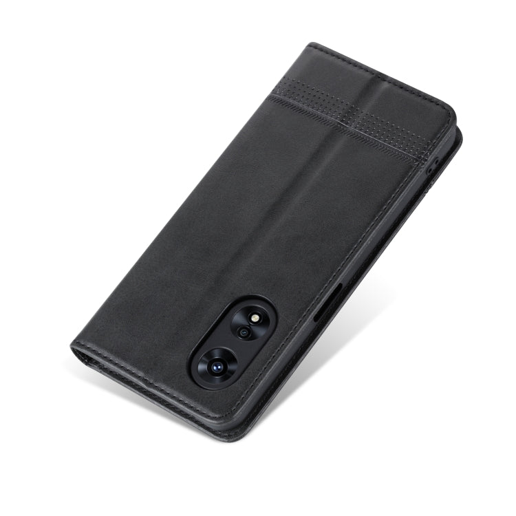 For OPPO A58 5G / A58X / A78 AZNS Magnetic Calf Texture Flip Leather Phone Case(Black) - OPPO Cases by AZNS | Online Shopping South Africa | PMC TechLife | Buy Now Pay Later Mobicred