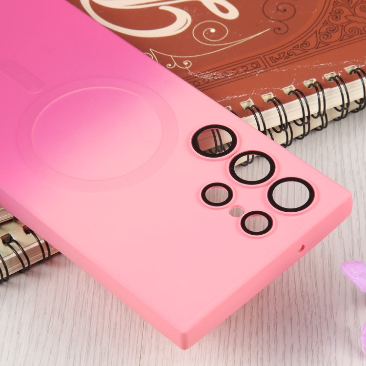 For Samsung Galaxy S23+ 5G Liquid TPU Silicone Gradient MagSafe Phone Case(Pink Red) - Galaxy S23+ 5G Cases by PMC TechLife | Online Shopping South Africa | PMC TechLife