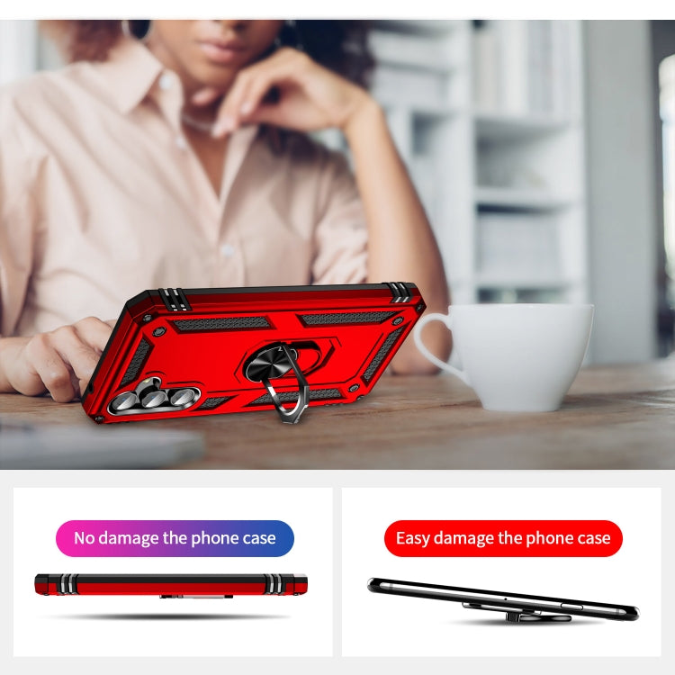 For Samsung Galaxy A54 Shockproof TPU + PC Phone Case with Holder(Red) - free shipping - PMC TechLife - Order now!