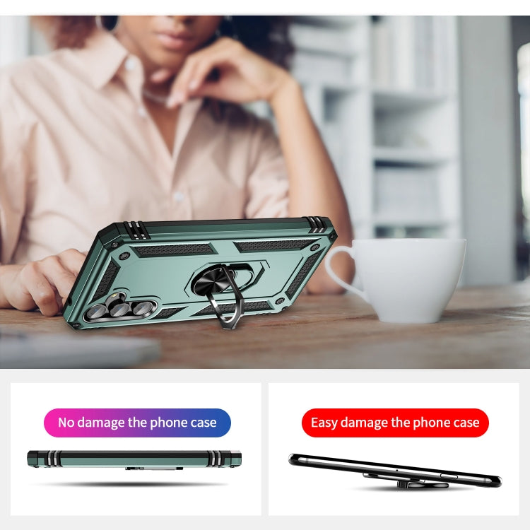 For Samsung Galaxy A54 Shockproof TPU + PC Phone Case with Holder(Dark Green) - free shipping - PMC TechLife - Order now!