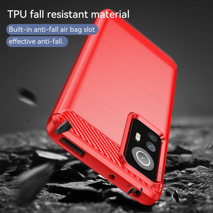 For Xiaomi Redmi 12S Brushed Texture Carbon Fiber TPU Phone Case(Red) - free shipping - PMC TechLife - Order now!