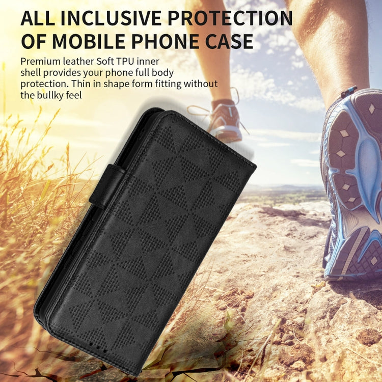 For Motorola Moto G13 / G23 4G Symmetrical Triangle Leather Phone Case(Black) - Motorola Cases by PMC TechLife | Online Shopping South Africa | PMC TechLife | Buy Now Pay Later Mobicred