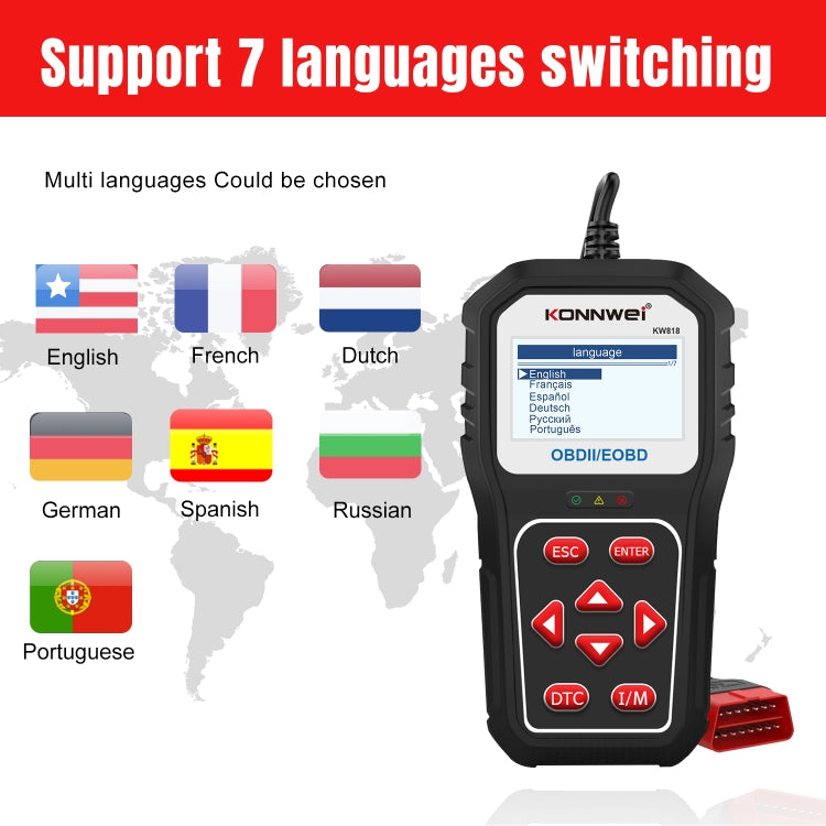 KONNWE KW818 Car OBD2 Bluetooth Fault Detector Diagnostic Tools - free shipping - PMC TechLife - Order now!