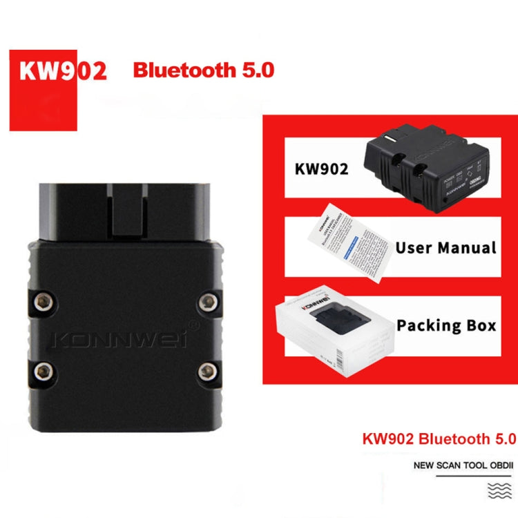 KONNWEI KW902 Bluetooth 5.0 OBD2 Car Fault Diagnostic Scan Tools Support IOS / Android(Orange) - Code Readers & Scan Tools by KONNWEI | Online Shopping South Africa | PMC TechLife | Buy Now Pay Later Mobicred
