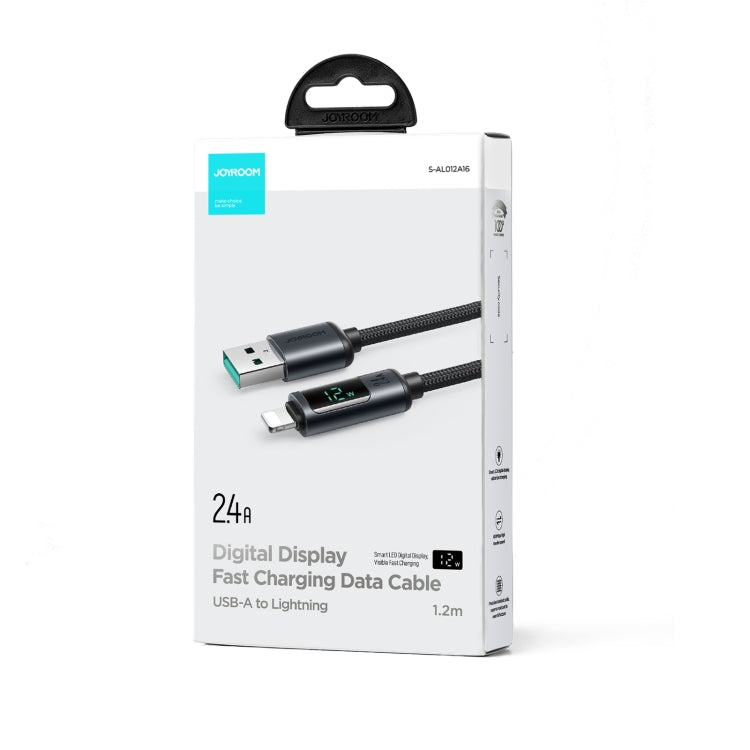 JOYROOM S-AL012A16 2.4A USB to 8 Pin Digital Display Fast Charging Data Cable, Length:1.2m(Black) - Normal Style Cable by JOYROOM | Online Shopping South Africa | PMC TechLife