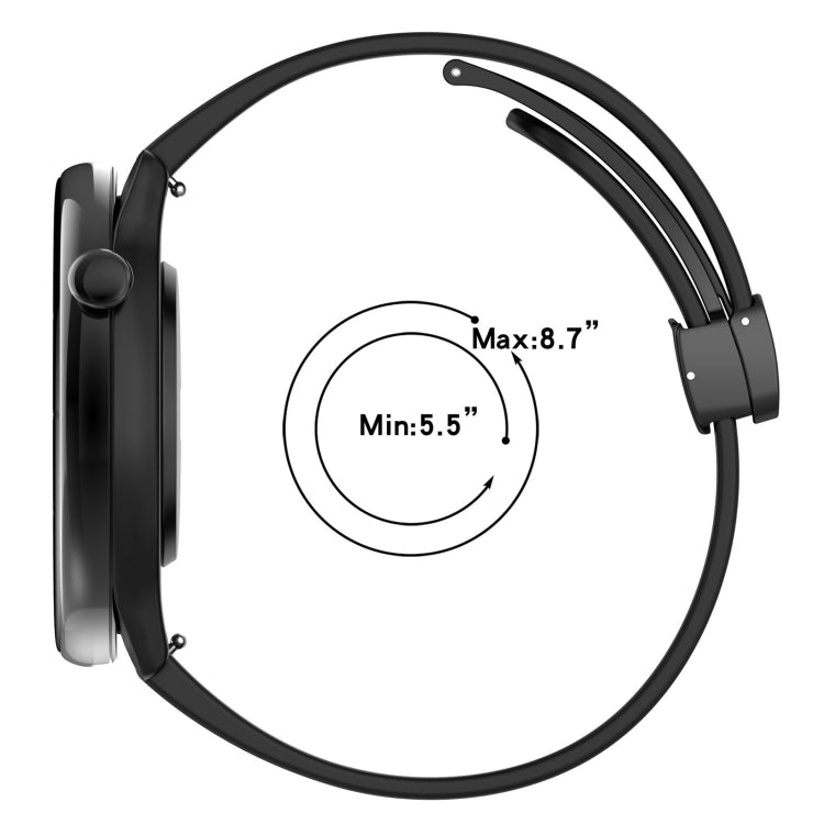 For Amazfit GTR Mini Magnetic Fold Clasp Black Buckle Silicone Watch Band(Blue) - by PMC TechLife | Online Shopping South Africa | PMC TechLife