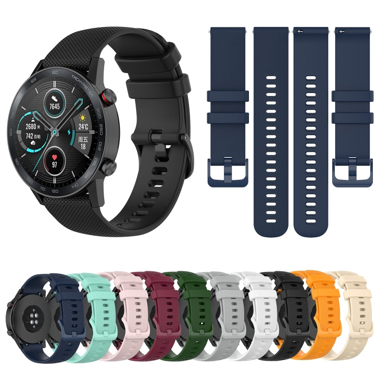 For Honor Watch GS 3i 22mm Small Plaid Texture Silicone Watch Band(Grey) - Smart Wear by PMC TechLife | Online Shopping South Africa | PMC TechLife
