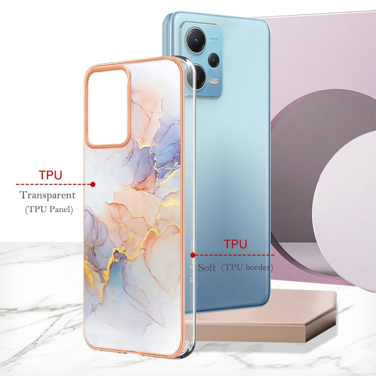 Electroplating IMD TPU Phone Case For Xiaomi Redmi Note 12 5G Global/Note 12 5G China/Poco X5 5G(White Marble) - free shipping - PMC TechLife - Order now!