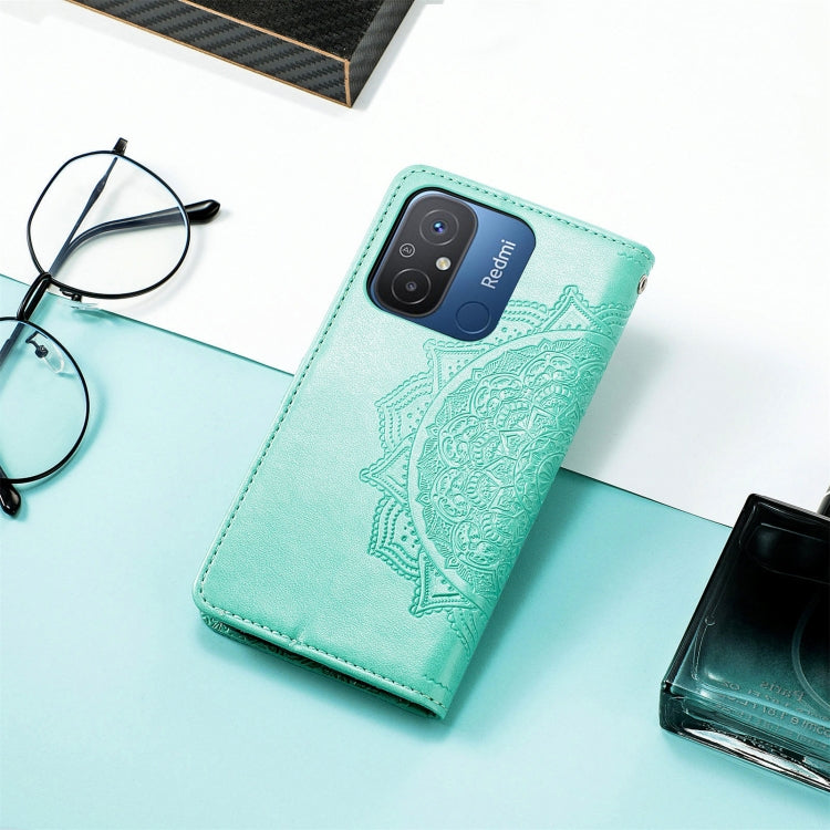 For Xiaomi Redmi 12C Mandala Flower Embossed Leather Phone Case(Green) - free shipping - PMC TechLife - Order now!