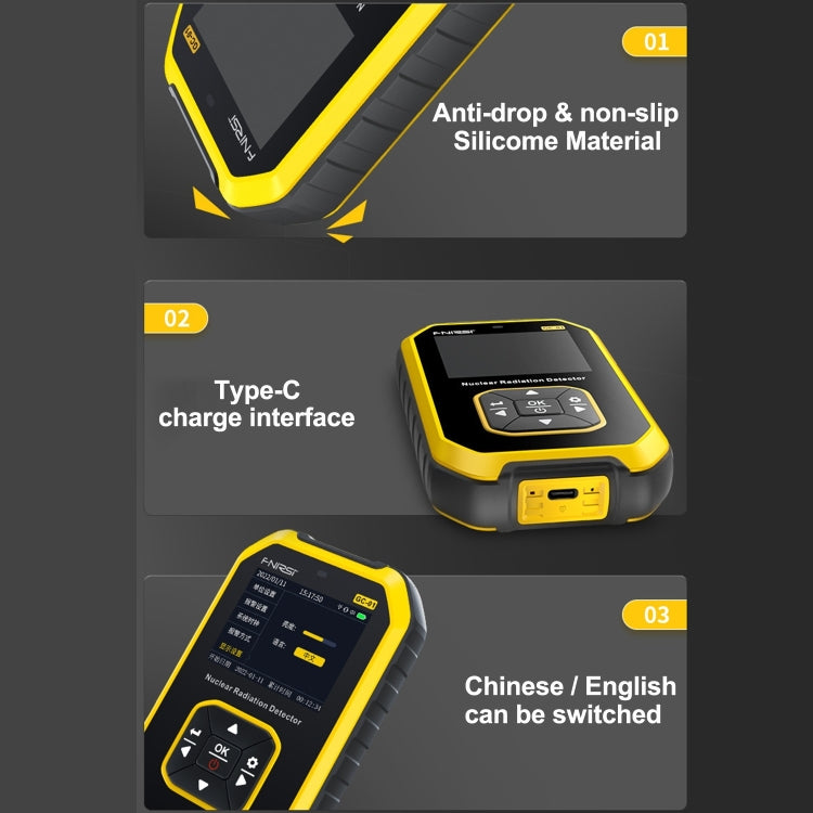 Fnirsi GC01 Home Lndustrial Marble Radioactive X / Y Ray Nuclear Radiation Detector Geiger Counter(Yellow) - free shipping - PMC TechLife - Order now!