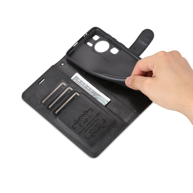 For Huawei P60 / P60 Pro AZNS Sheepskin Texture Flip Leather Phone Case(Black) - Huawei Cases by AZNS | Online Shopping South Africa | PMC TechLife | Buy Now Pay Later Mobicred