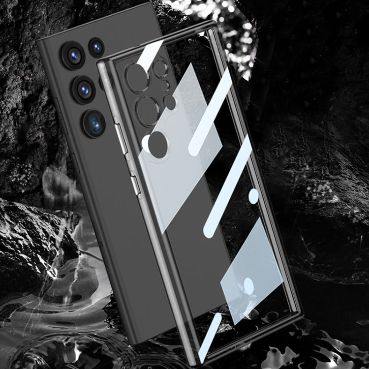 For Samsung Galaxy S23 Ultra 5G GKK Space Frame Transparent PC+TPU Phone Case(Transparent Black) - Galaxy S23 Ultra 5G Cases by GKK | Online Shopping South Africa | PMC TechLife | Buy Now Pay Later Mobicred