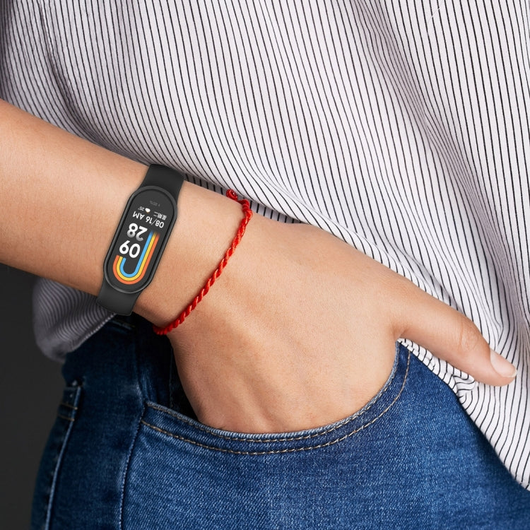For Xiaomi Mi Band 8 Solid Color Stainless Steel Plug Replacement Watch Band (Yellow) - Watch Bands by PMC TechLife | Online Shopping South Africa | PMC TechLife
