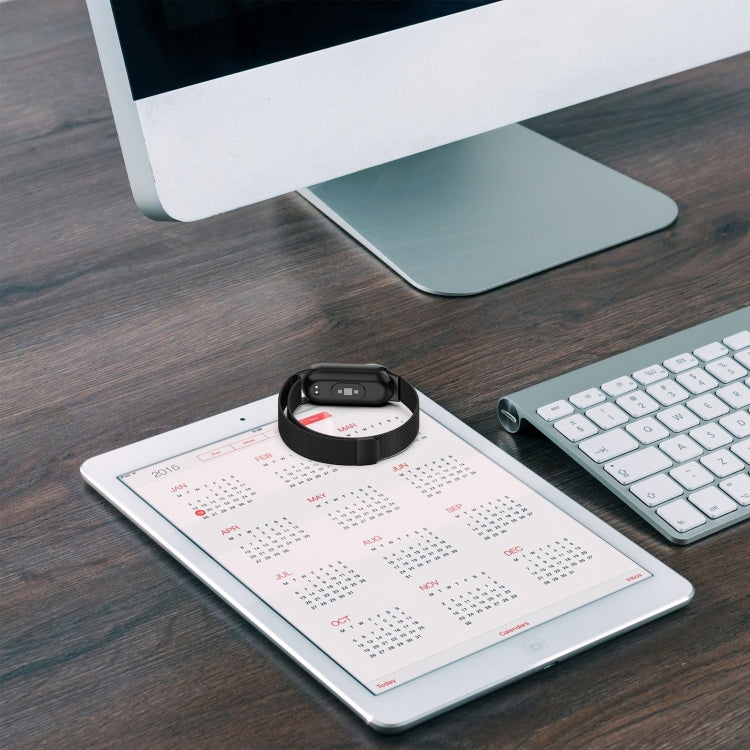 For Xiaomi Mi Band 8 Milanese Metal Watch Band(Space Grey) - Smart Wear by PMC TechLife | Online Shopping South Africa | PMC TechLife