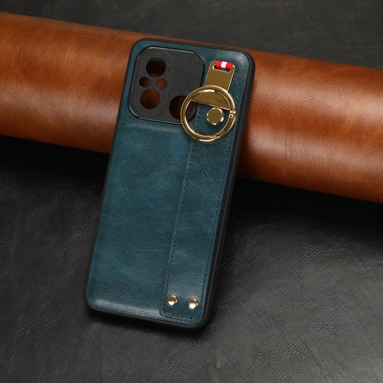 For Xiaomi Redmi 12C / Poco C55 Wristband Leather Back Phone Case(Blue) - free shipping - PMC TechLife - Order now!