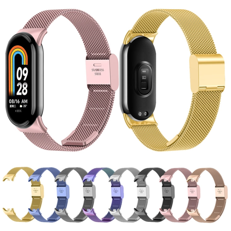 For Xiaomi Mi Band 8 Milanese Buckle Metal Watch Band(Gold) - by PMC TechLife | Online Shopping South Africa | PMC TechLife