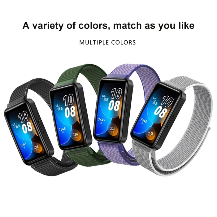 For Huawei Band 8 16mm Woven Nylon Loop Watch Band(Pinkish Color) - Watch Bands by PMC TechLife | Online Shopping South Africa | PMC TechLife