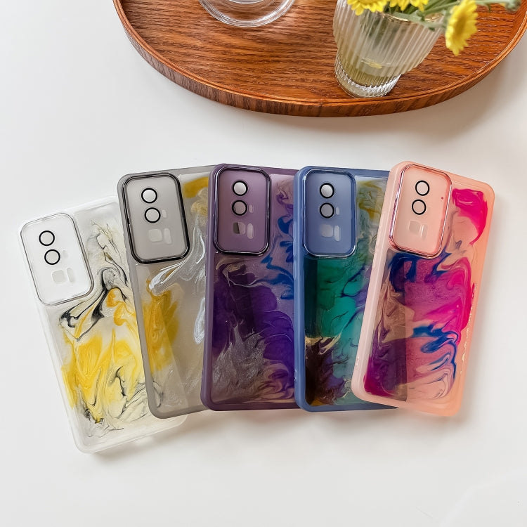 For Xiaomi Redmi K60 Oil Painting Electroplating TPU Phone Case(White) - free shipping - PMC TechLife - Order now!