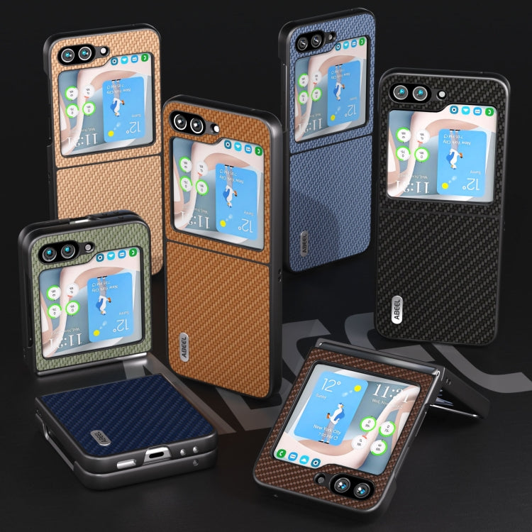 For Samsung Galaxy Z Flip5 ABEEL Carbon Fiber Texture Protective Phone Case(Light Blue) - free shipping - PMC TechLife - Order now!